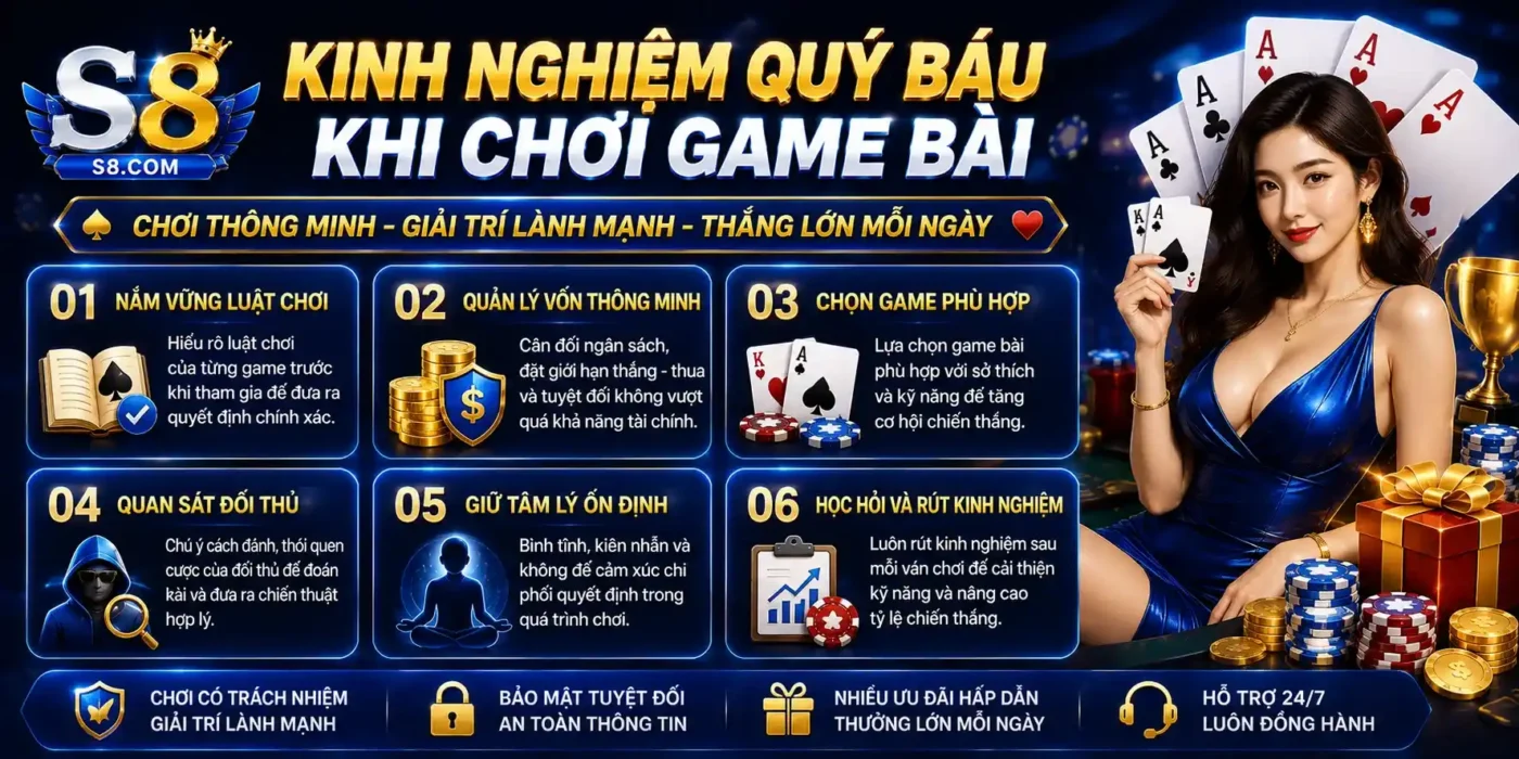 Game bài 40 Kinh nghiệm quý báu khi chơi game bài